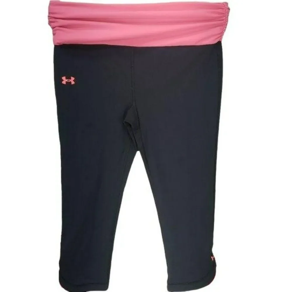 Under Armour Youth Medium Black Pink‎ Trim Yoga Pants